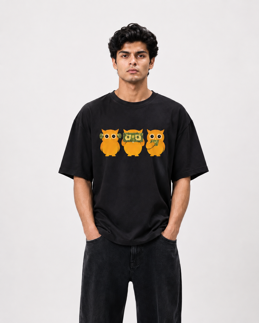 Three Money Owl Oversized T-Shirt