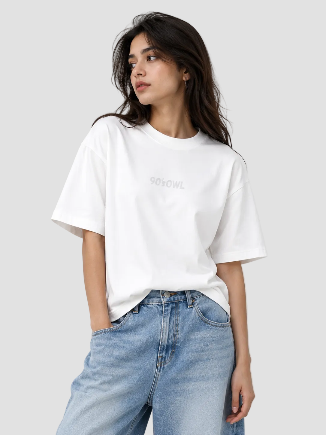90sOWL Classic Tee -Arctic White