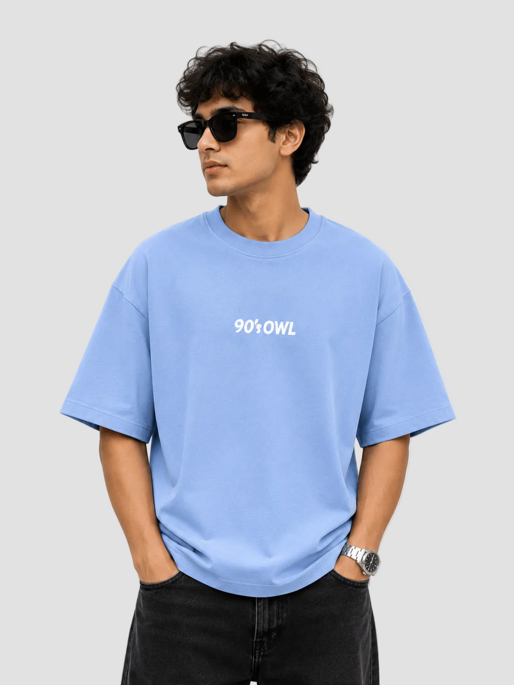 90sOWL Classic Tee - Ocean Blue 90s OWL