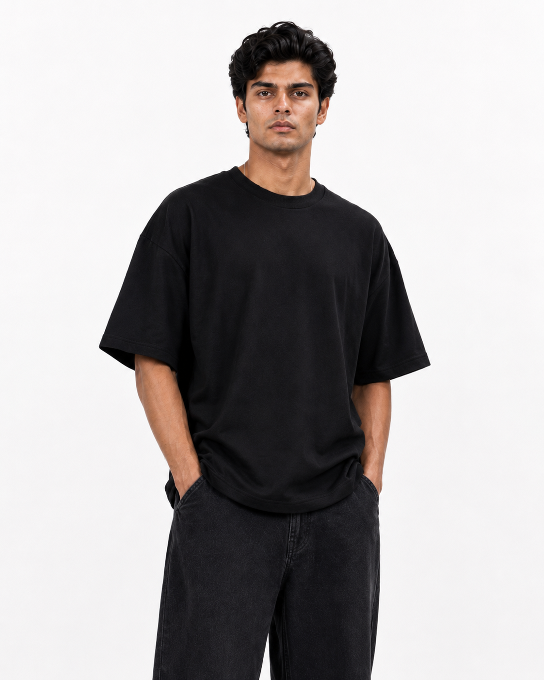 Oversized T-Shirts – Pack of 3 (Black, Olive Green & Brown)