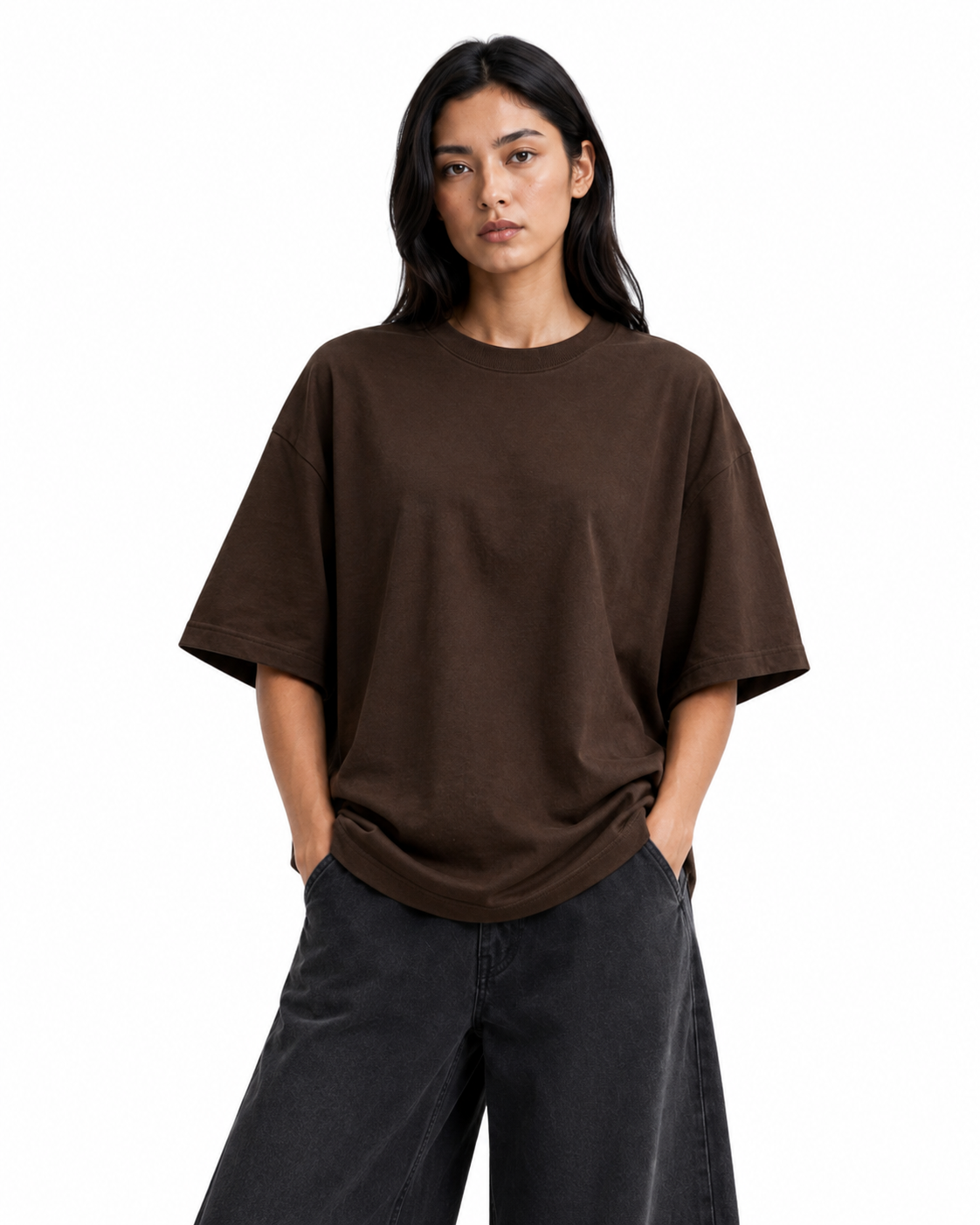 Oversized T-Shirts – Pack of 3 (Black, Olive Green & Brown)
