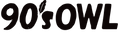 Minimal black 90s Owl logo with stylized owl graphic and bold lettering