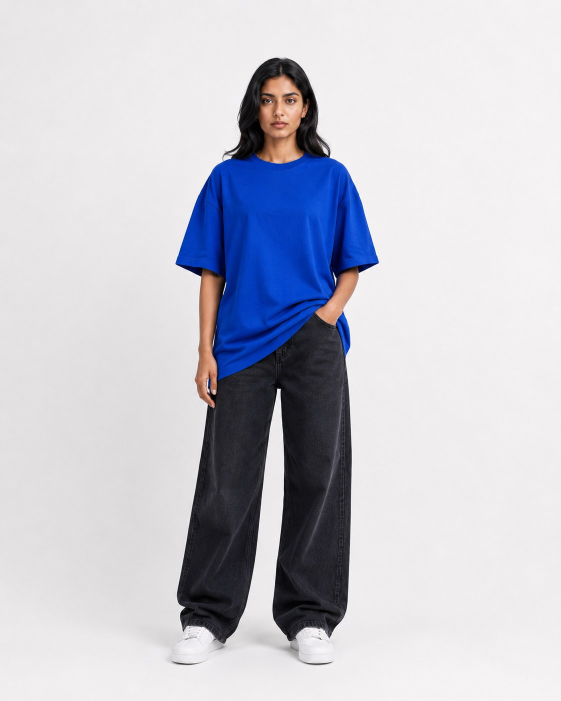 Oversized T-Shirts – Pack of 3 (Off-White, Royal Blue & Red)
