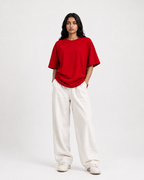 Oversized T-Shirts – Pack of 3 (Off-White, Royal Blue & Red)