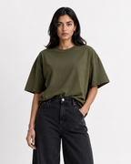 Unisex Cotton Oversized T-Shirts – Pack of 2 (Black & Olive Green)