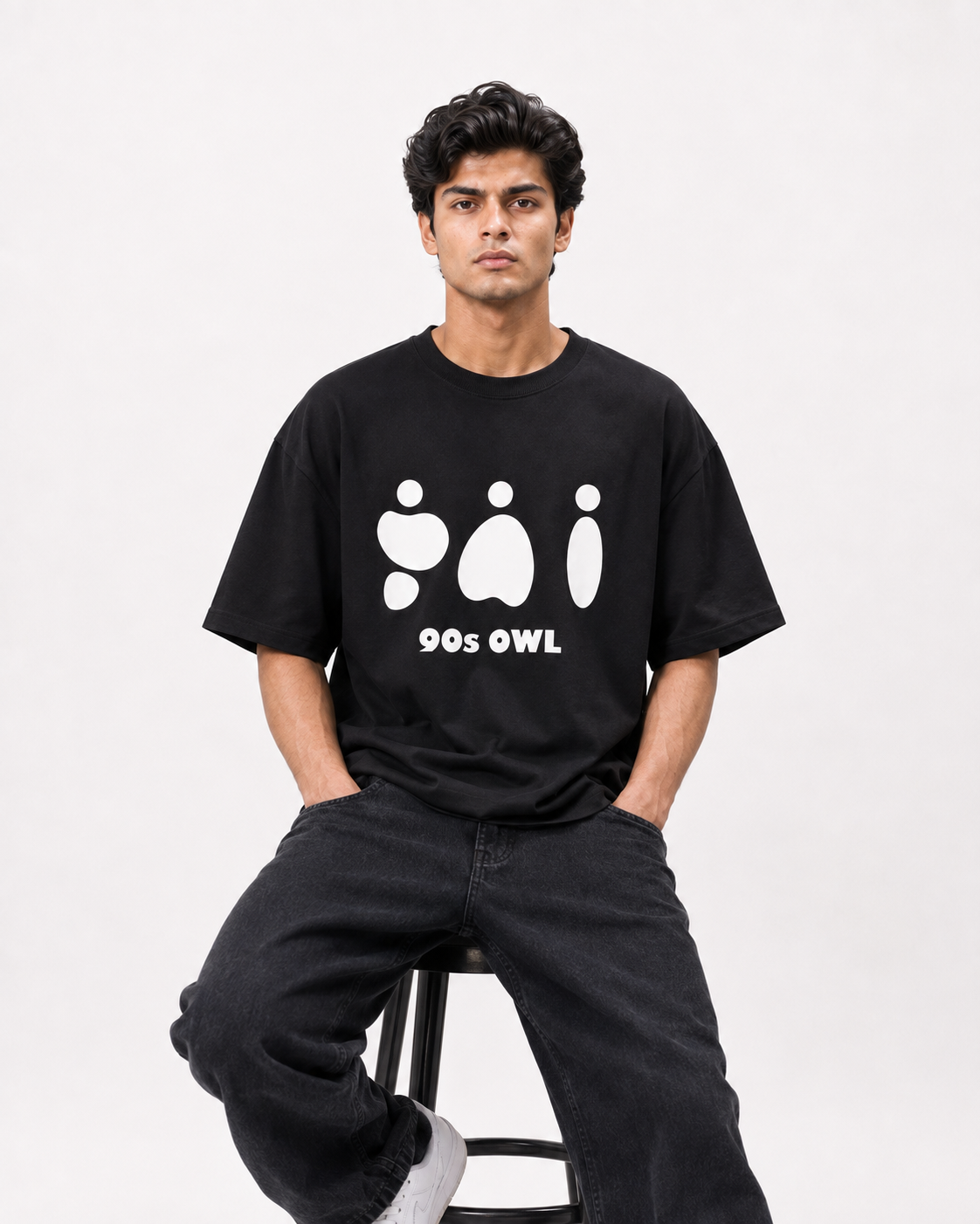 Cool Black Oversized Printed T-Shirt for Men & Women