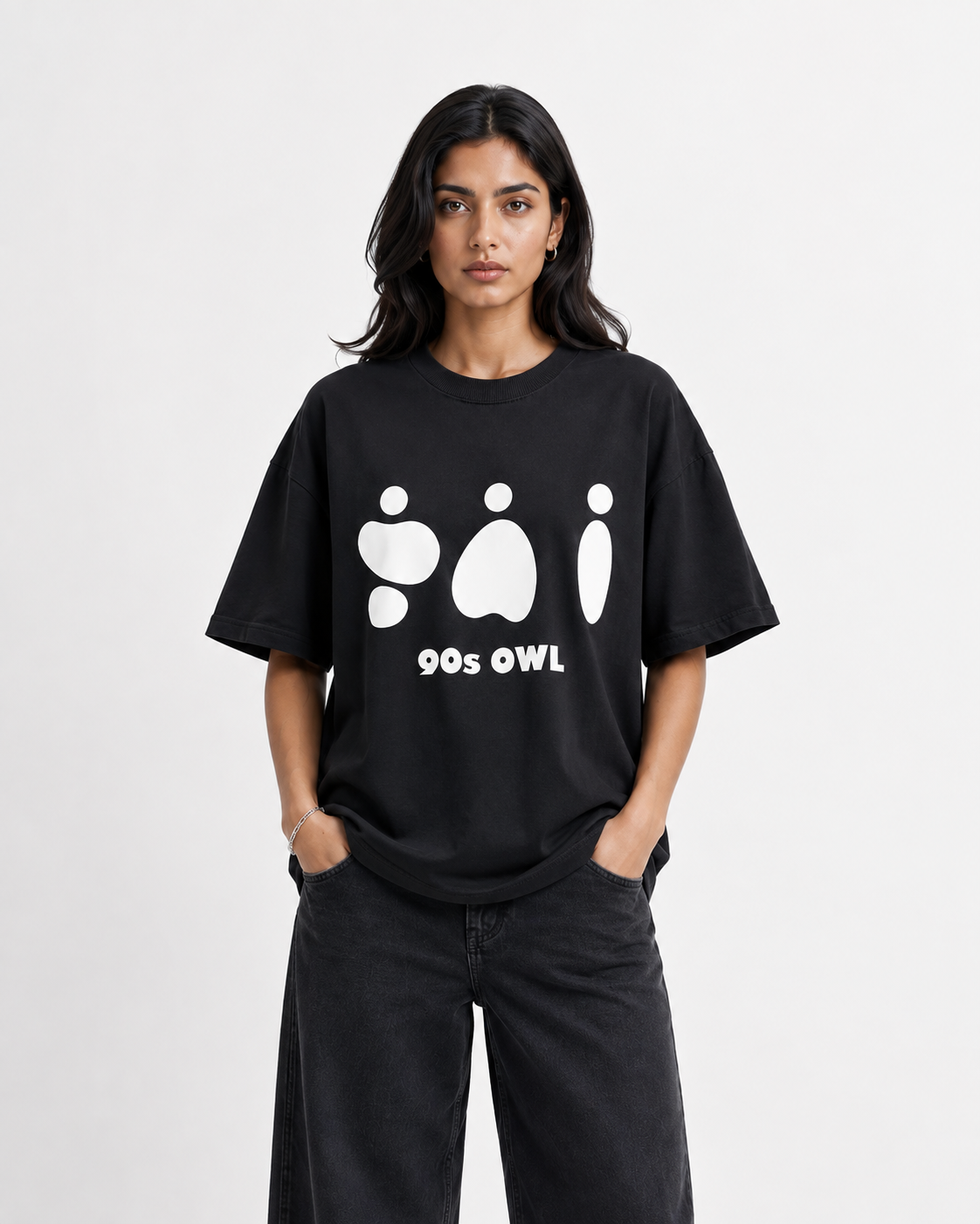 Cool Black Oversized Printed T-Shirt for Men & Women