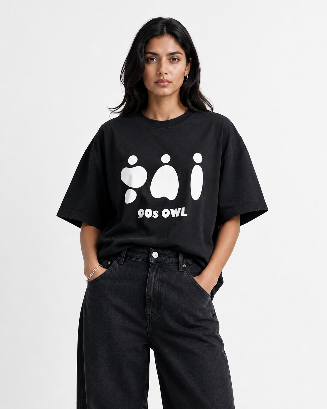 Cool Black Oversized Printed T-Shirt for Men & Women